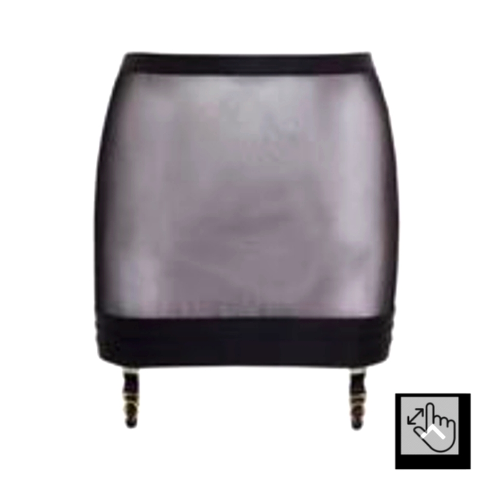 PLUS Garter Skirt & Bralette in Mesh, Hooks, Satin (2-Piece Set) - Picture 3 of 16